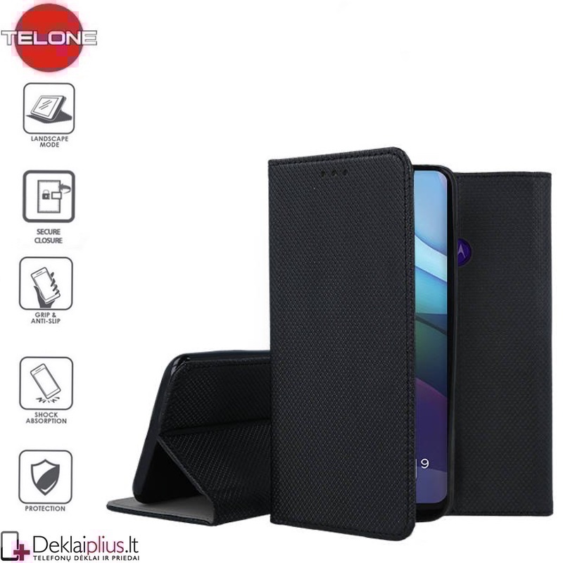 Telone smart magnet serijos atverčiamas dėklas - juodas (Motorola Moto G9 Power) Telone smart magnet serijos atverčiamas dėklas - juodas (Motorola Moto G9 Power)